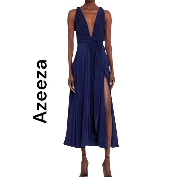 basque waist dress blue Jasz Couture 1839 - Short Sheath Dress main image 0